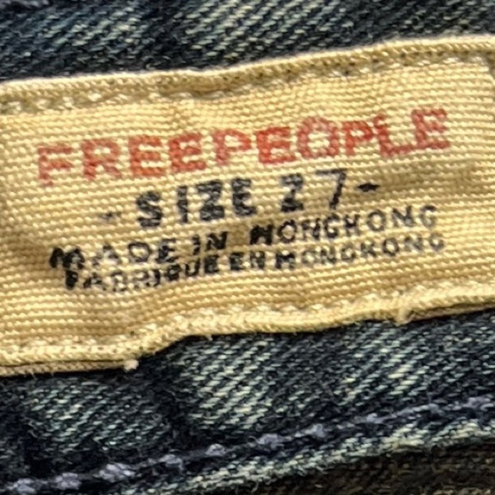 Free People Jeans Womens 27 (27x32) Black Mid Rise Flare Bell Bottom Hippie READ - Picture 2 of 9
